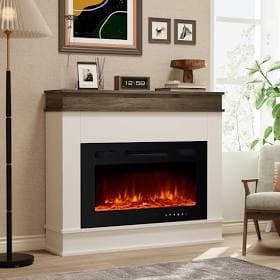 Electric Fireplace with Mantel