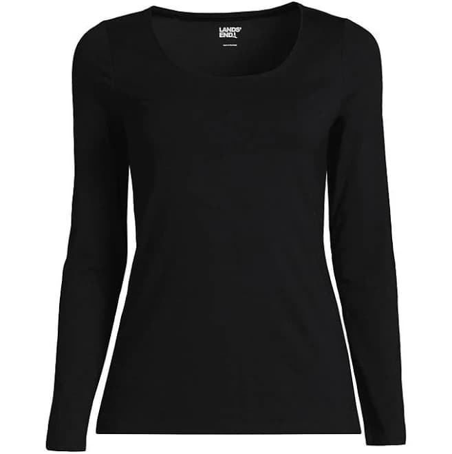 Lands' End Women's Lightweight Jersey Skimming Long Sleeve T-Shirt