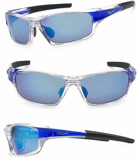 Xloop Mens Cycling Running Sunglasses 2 Tones Uv400 Blue Flash Mirror