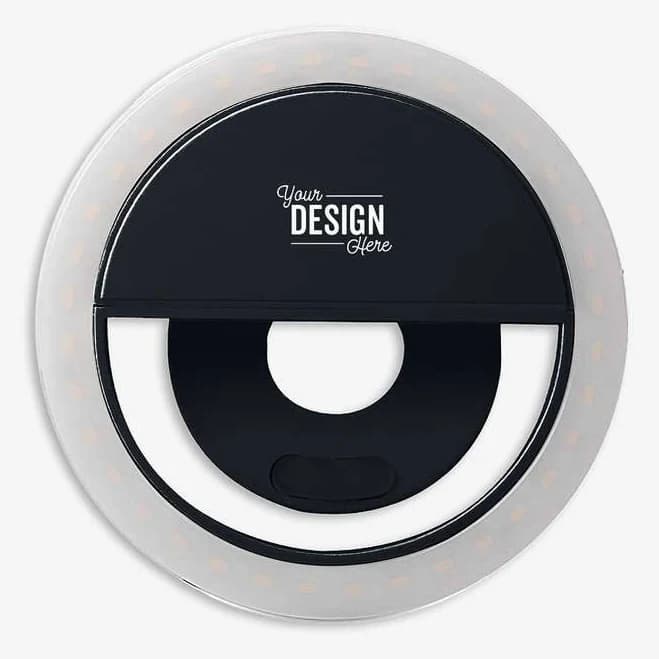 Sample - Full Color Clip On Adjustable Selfie Ring Light - Black