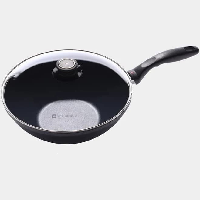 Swiss Diamond 12.5" HD Nonstick Wok with Glass Lid
