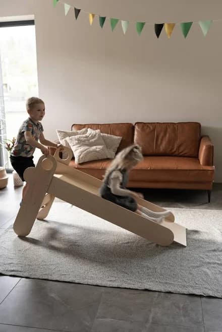 Extra Long Wooden Toddler Slide: Indoor Playground