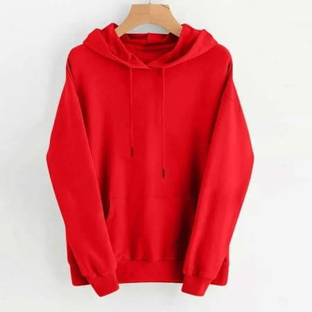Qetyuw Womens Oversized Drawstring Hoodies Solid Color Basic Sweatshirt with Pocket Fall Thic Long Sleeve Hoodies