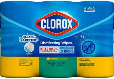 Clorox Disinfecting Wipes Fresh and Citrus 3 Pack 225 Ct
