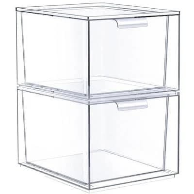 Sorbus 2 Pack Stackable Acrylic Drawers
