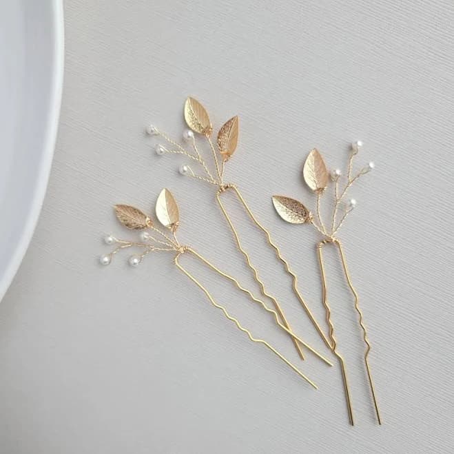 Leaf Hair Pins