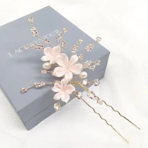 Porcelain Hibiscus Flower Hair Pin