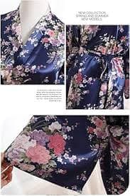 Amazon.com: Bathrobe Robes Womens Dressing Gown Kimono Bathrobe Long Satin Robe Bridesmaid Nightwear Pyjamas Bath Robe(A) : Clothing, Shoes & Jewelry