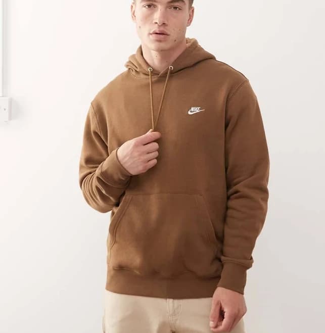 Nike Club hoodie in brown