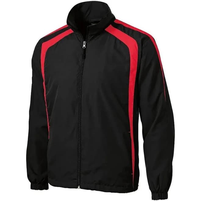 Joe's USA Men's Colorblock Raglan Jacket physical 2X-Large / Black/True Red