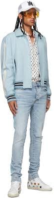 AMIRI Blue Flocked Track Jeans Amiri