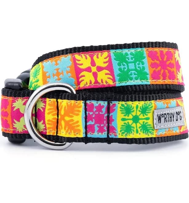 Hawaiian Patchwork Dog Collar