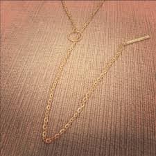 Jewelry | Lariat Y Style Circle Vertical Bar Gold Necklace | Poshmark