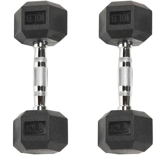 Six-Sided Rubber Coated Hex Dumbbell Sets