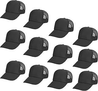 12 Pcs Sublimation Blank Trucker Hats - 5 Panel Mesh Snapback Baseball Cap Bulk