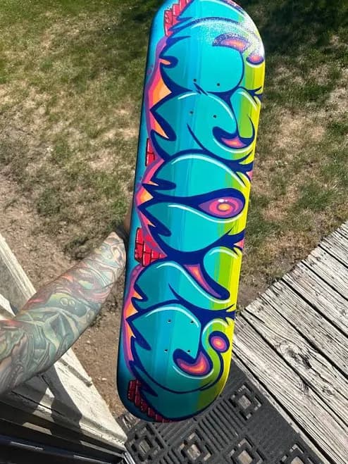 graffiti style skateboard deck, custom name skateboards