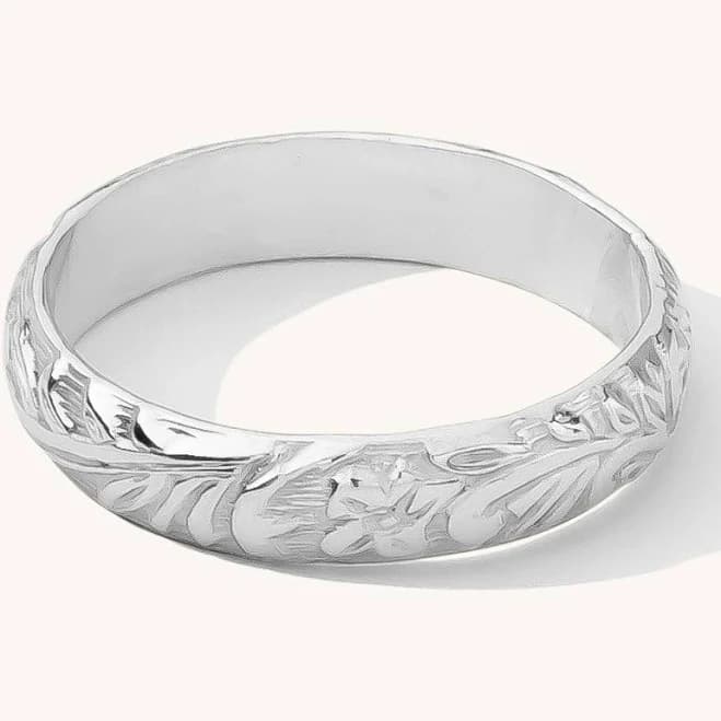 Sterling Silver Flower Band Ring