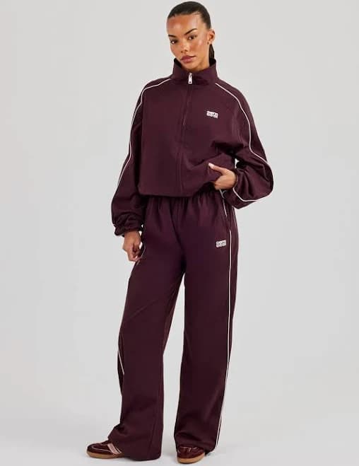 Cernucci Nylon Piping Track Jacket & Wide Leg Track Pant