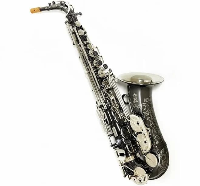 Saxophone Alto Black Nickel Silver Instrument with Case --