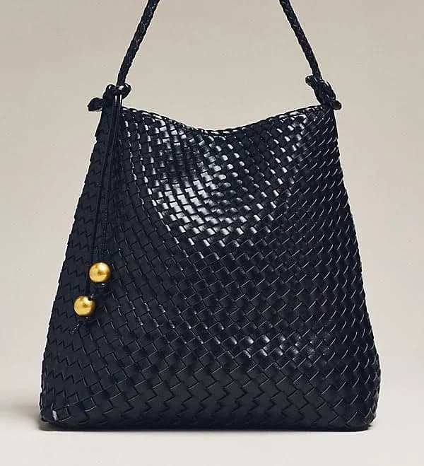 Anthropologie Woven Knotted-Strap Bucket Bag