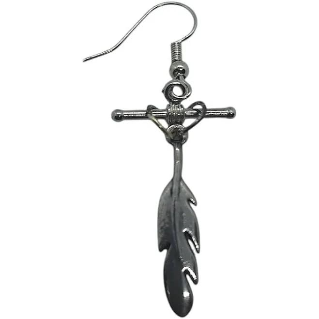 Cross Feather Earrings