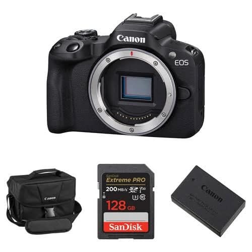 Canon EOS R50 Mirrorless Camera with Essentials+ Kit (Black)