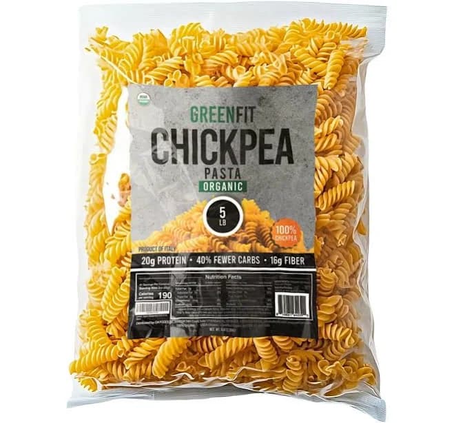 Greenfit Organic Fusilli 100% Chickpea Pasta – 5lb Bulk Bag High Protein