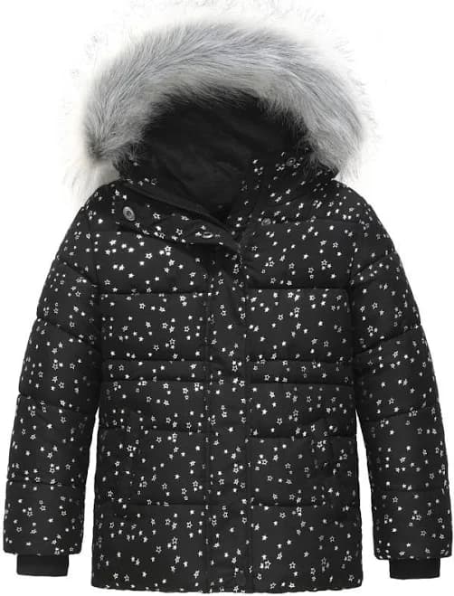 Wantdo Girl's Quilted Fur Puffer Jacket