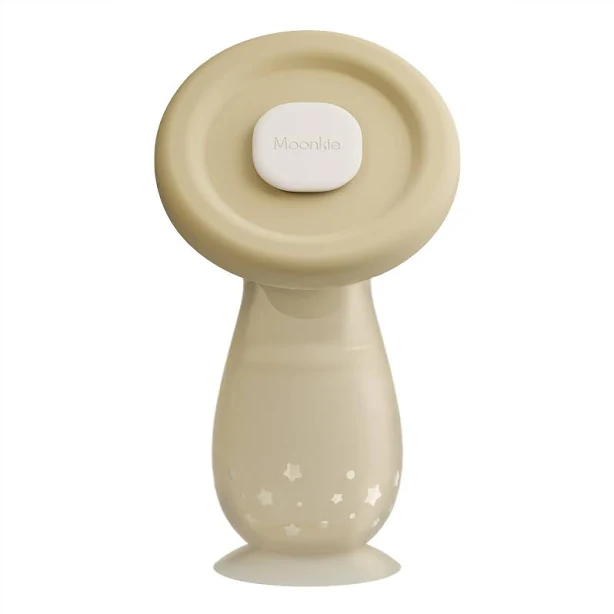 Silicone Hands-Free Portable Breast Pump for Moms with Strap - Light Beige