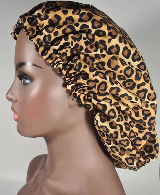 Silky Satin Leopard Print Bonnet