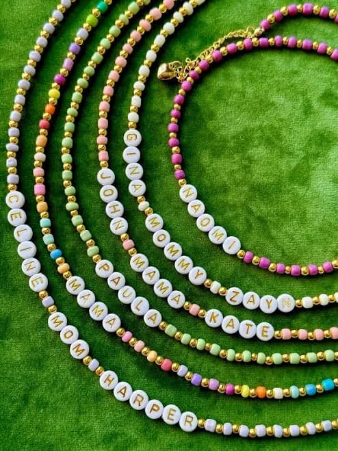Personalized Kids Gold Bead Name Necklace