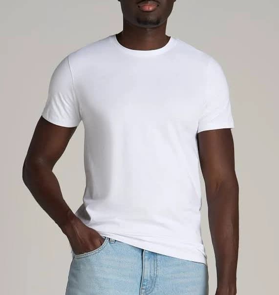 Modern-Fit Crewneck Tee for Tall Men
