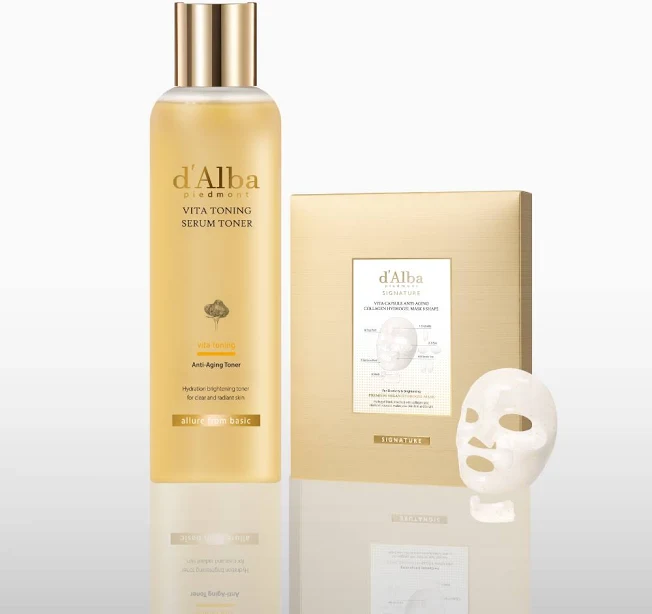 d' Alba Vita Toning Serum Toner Vita Capsule Anti-Aging Hydrogel Mask