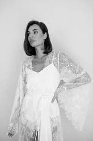 Cerise Lace Maxi Robe in White | Bridal Robe – Shop Le Rose Stories – Lerose USA