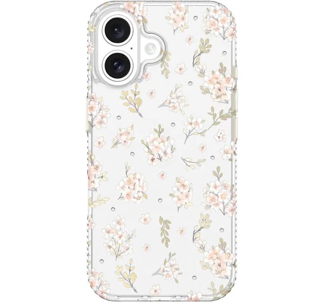 Onn. Pink Floral Gems Phone Case for iPhone 16