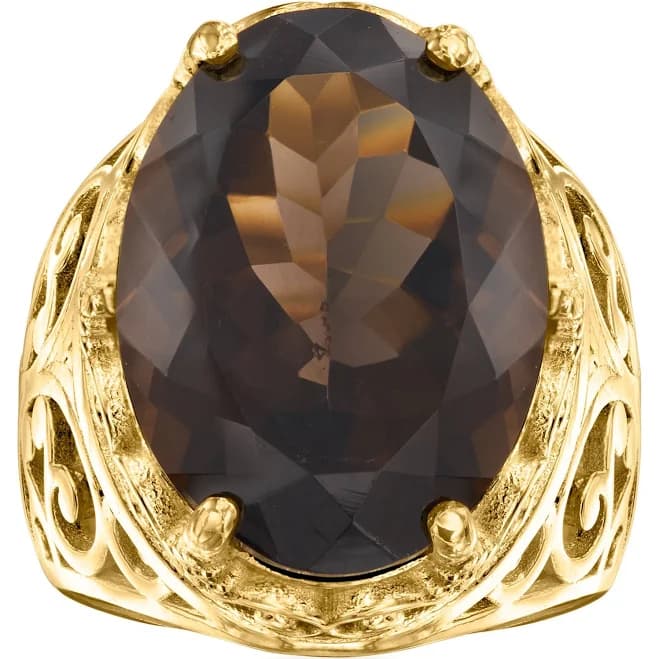 18kt Gold Over Sterling Smoky Quartz Ring