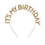 It's My Birthday Gold Headband