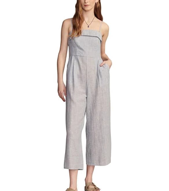 Lucky Brand Women's Strapless Cotton-Linen Jumpsuit