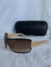 Vintage CHANEL 4126 Shield Sunglasses - Rare Brown Mask