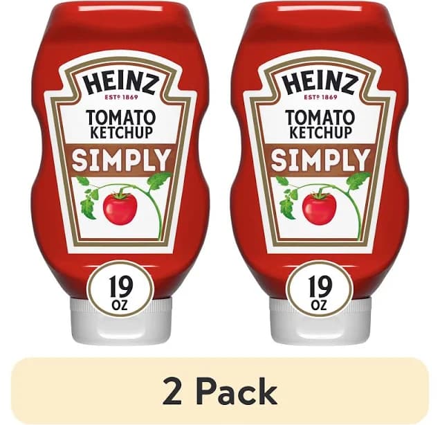 (2 pack) Heinz Simply Tomato Ketchup with No Artificial Sweeteners, 19 oz Bottle