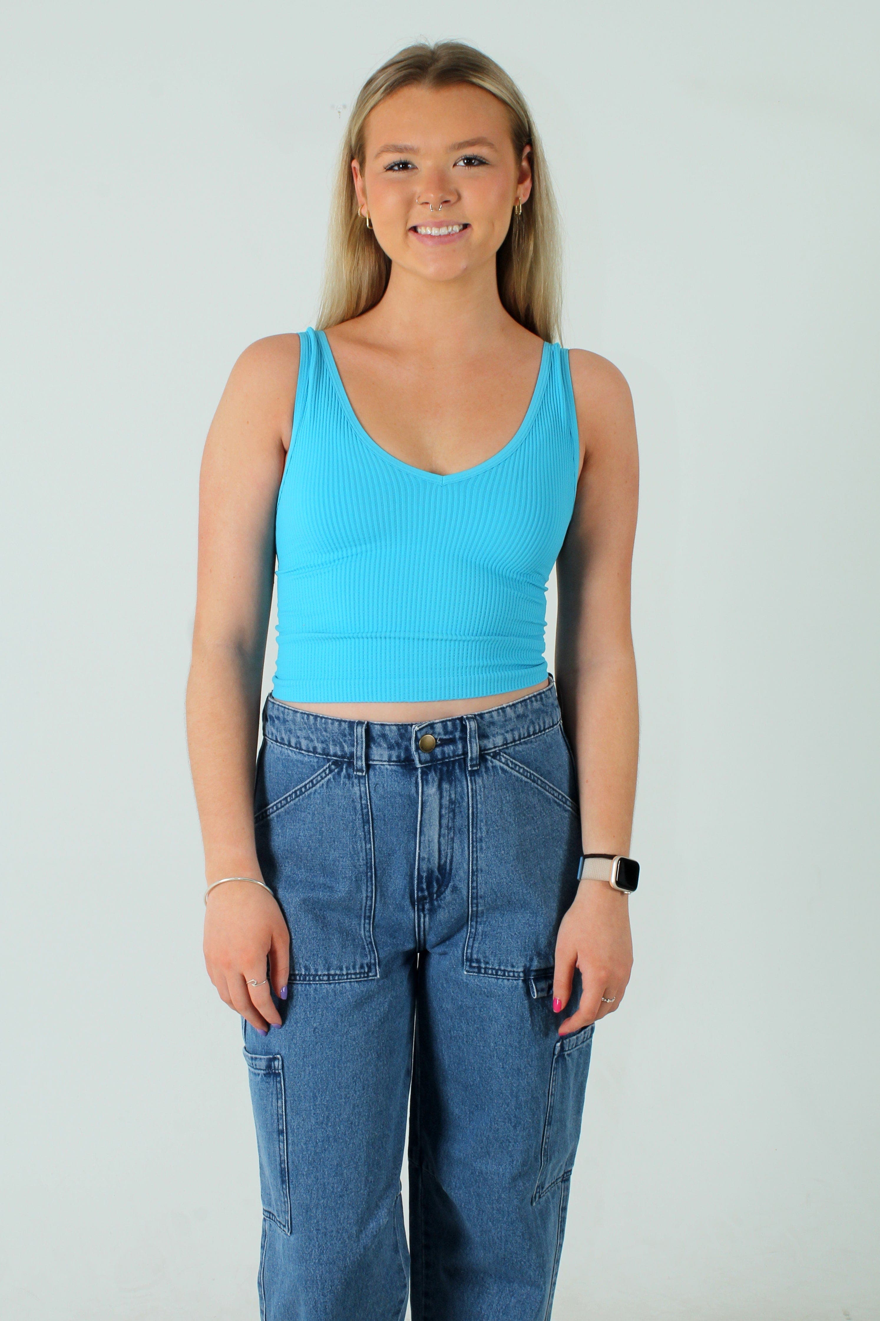 Quiet Storm Ribbed Crop Tank