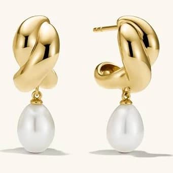 Mejuri Brioche Pearl Drop Earring Pearl