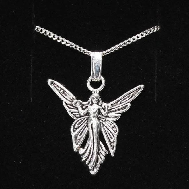 Sterling Silver Butterfly Fairy Curb Chain Necklace