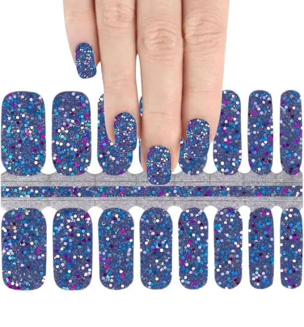 Sparkles On Blue Nail Wraps