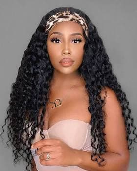 Arabella 100% Human Water Wave Headband Wig