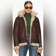 rag & bone Women's Stella Hooded Shearling Aviator Jacket