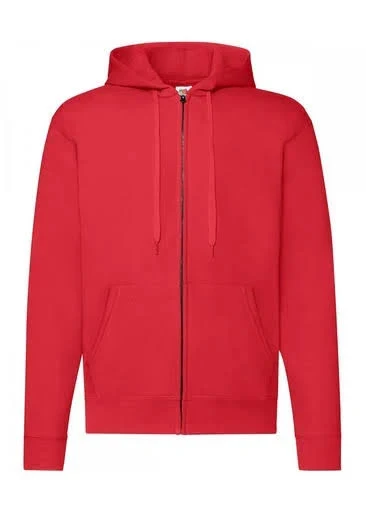 Fruit Of The Loom Mens Zip Through Hooded Sweatshirt Red