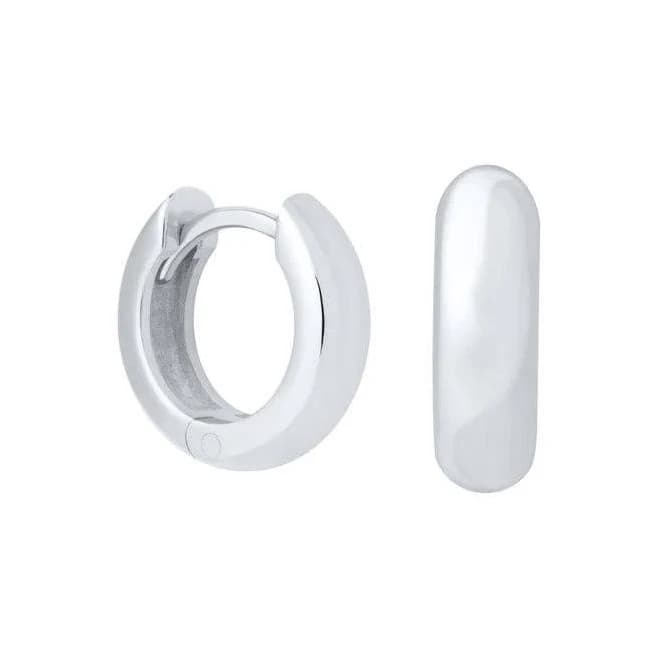 925 Sterling Silver Rounded Edge Hugger Hoop Earrings