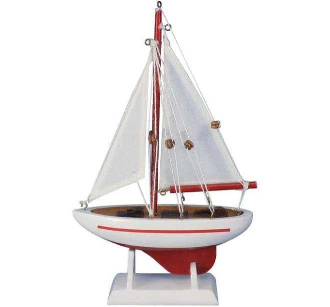 Hampton Nautical Wooden Ranger Model Sailboat Decoration