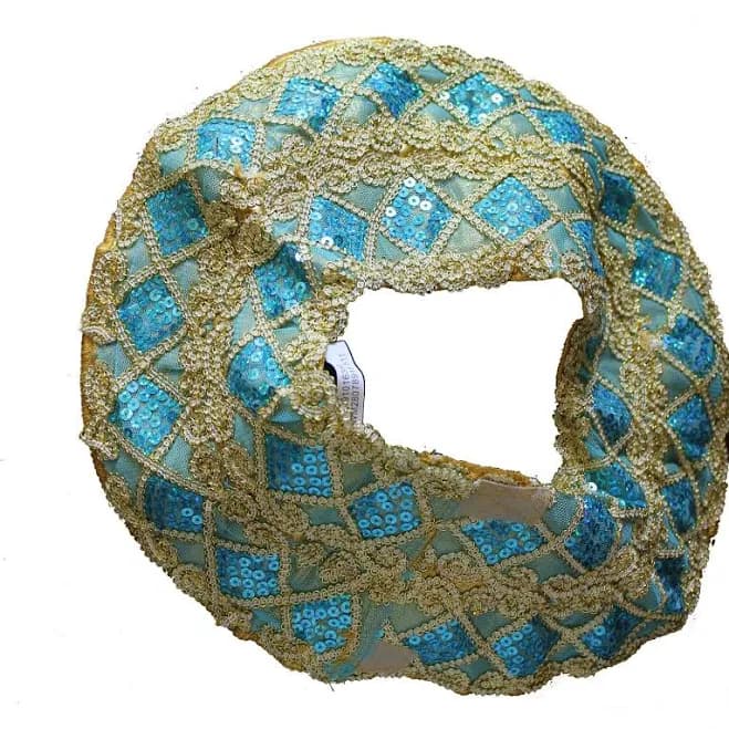 Egyptian Collar Necklace Costume Scarf Jeweled Fabric Scarab Halloween